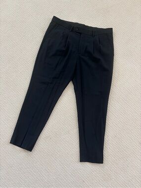 Express Men's Black Pleated Dress Pants 34W